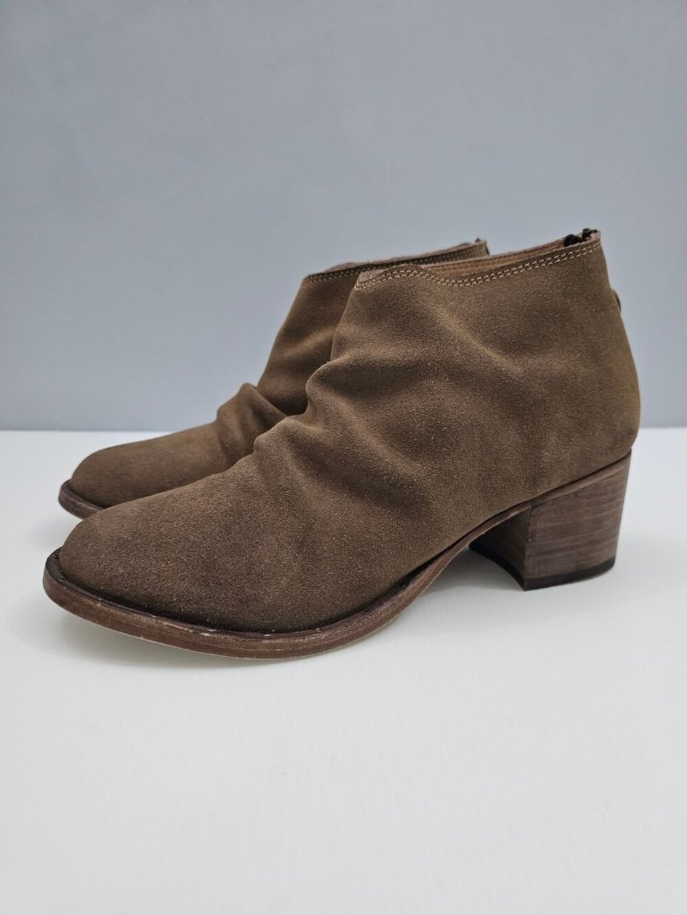 Beek Eaglet Ankle Boot Womens 8 Brown Suede Leather Western Slouchy Block Heel